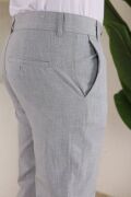 Erkek Slim Fit Likralı Bilek Boy Kumaş Pantolon