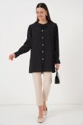 Bebe Yaka Uzun Tunik 5967 - Siyah