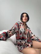 Desenli Oversize Gömlek