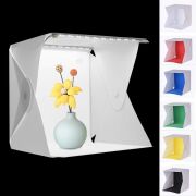 BUFFER® Katlanır Işıklı Fotoğraf Stüdyosu 40x40 cm 6 Renk Fonlu Ürün Çekimi İçin Uygun Fotoğraf Çekim Kutusu