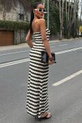 Maura Desenli Straplez Elbise 2770
