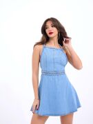 6952 KOT ELBİSE-MAVİ