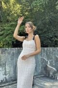 Pudra Kurdeleli Elbise