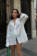 Alina Kol Cut Out Keten Gömlek 3252-08