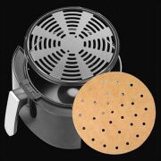 BUFFER® 50 Adet Air Fryer Pişirme Kağıdı Tek Kullanımlık Gıda Pişirme Kağıdı Delikli Yuvarlak Model
