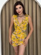 Lenisa Fırfırlı Mini Boy Elbise
