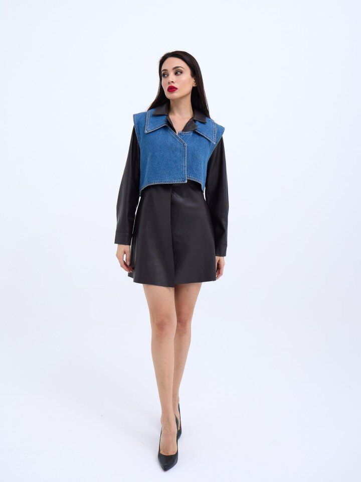 6705 ELBİSE TAKIM-KOYU KAHVE