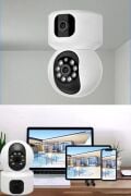 BUFFER® Çift Kameralı Wifi Bağlantılı Gece Görüşlü Ev Tipi Güvenlik Kamerası