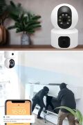 BUFFER® Çift Kameralı Wifi Bağlantılı Gece Görüşlü Ev Tipi Güvenlik Kamerası