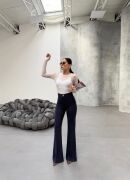 230 Gr Poly Viscose Full Lycra İspanyol Paça Pantolon