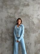 Şerit Detaylı Hırka Pantolon İkili Takım