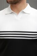 Erkek Parça Renk Yakalı Kısa Kollu T-shirt