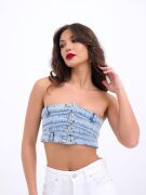 6817 KOT CROP-MAVİ