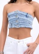 6817 KOT CROP-MAVİ