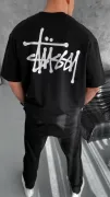 Unisex Bisiklet Yaka Baskılı Oversize T-Shirt - Siyah