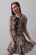 Fiyonk Detaylı Bluz - Leopar