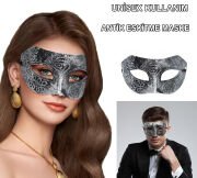 Gümüş Renk Antik Tarz Balo Maskesi