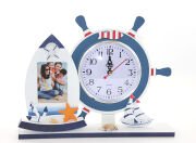 Ahşap Marin Dümenli Çerçeveli Saat Model 2