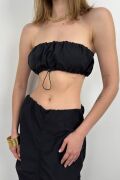 Lastik Detay Straplez Crop