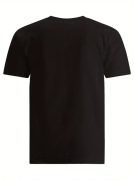 Baskılı Oversize Bisiklet Yaka T-shirt - Siyah