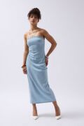 Straplez Denim Elbise